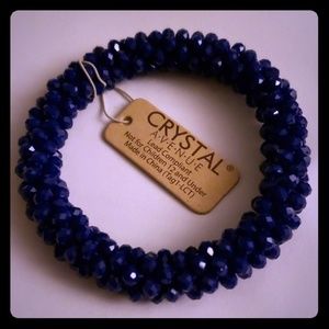 Crystal Beaded Royal Blue Stretch Bracelet